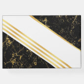 Goudmarmer tint typografie zwart gastenboek (Achterkant)