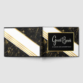 Goudmarmer tint typografie zwart gastenboek (Volledig)