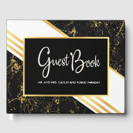 Goudmarmer tint typografie zwart gastenboek