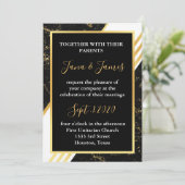 Goudmarmer tint typografie zwart kaart (Staand voorkant)