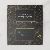 Goudmarmer tint typografie zwart plaatskaartje (Buitenkant ongevouwen)