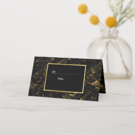 Goudmarmer tint typografie zwart plaatskaartje