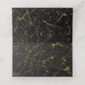 Goudmarmer tint typografie zwart plaatskaartje (Binnenkant ongevouwen)