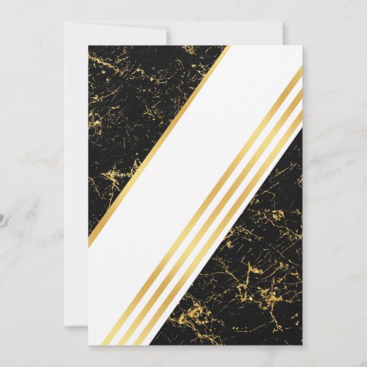 Goudmarmer tint typografie zwart tabelnummer kaart (Achterkant)