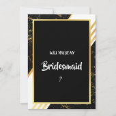 Goudmarmer tint typografie zwarte bridesmaïde kaart (Voorkant)
