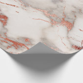 goudmarmer van elegant grijs roos cadeaupapier (Hoek)