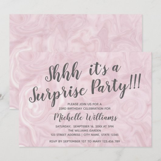 Goudmarmer van Girly Roos | Verraspartij Kaart (Voorkant / Achterkant)