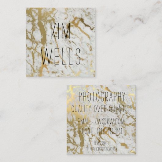 goudmarmer visitekaartje (Voorkant / Achterkant)