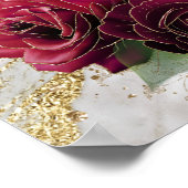 goudmarmeren rozen floral Quinceanera Poster (Hoek)