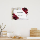 goudmarmeren rozen floral Quinceanera Poster (Keuken)