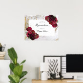 goudmarmeren rozen floral Quinceanera Poster (Thuiskantoor)