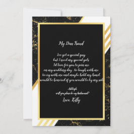 Goudmarmermannetjes typograp zal mijn bruidsmeisje kaart