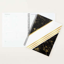 Goudmarmerstroken typografie blacWedding-planner Planner