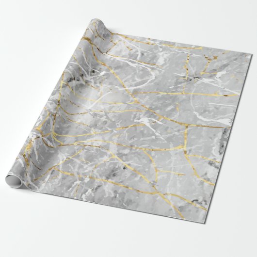 Goudmarmertextuur Cadeaupapier (Uitgerold)