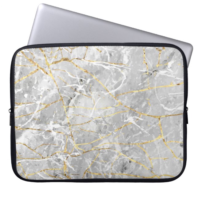 Goudmarmertextuur Laptop Sleeve (Voorkant)