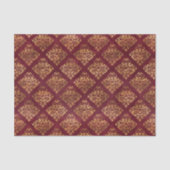 goudmaroon Damask Pattern Tissuepapier (Voorkant)