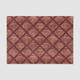 goudmaroon Damask Pattern Tissuepapier