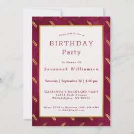 goudmaroon Wheat Birthday Kaart