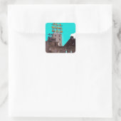 goudmeel vierkante sticker (Tas)