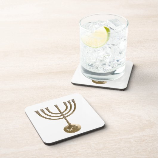 goudmenorah bier onderzetter (Rechterzijde)