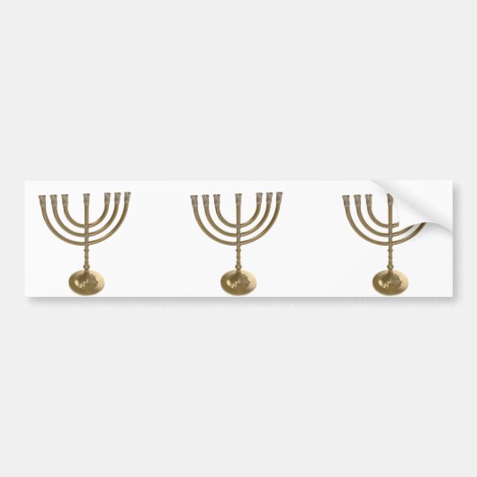 goudmenorah bumpersticker (Voorkant)