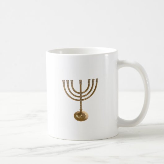 goudmenorah koffiemok (Rechts)