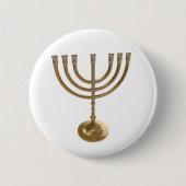 goudmenorah ronde button 5,7 cm (Voorkant)