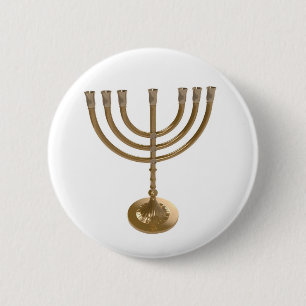 goudmenorah ronde button 5,7 cm