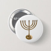 goudmenorah ronde button 5,7 cm (Voorkant /achterkant)