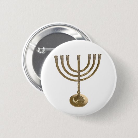goudmenorah ronde button 5,7 cm (Voorkant /achterkant)