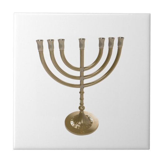 goudmenorah tegeltje (Voorkant)
