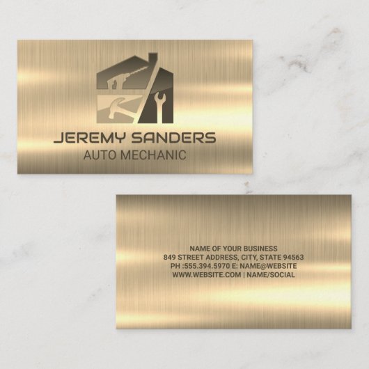 goudmetaal | Handgereedschap | herstellen Visitekaartje (Voorkant / Achterkant)