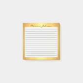 goudmetaal met achtergrondlijnen, aangepast post-it® notes (Voorkant)
