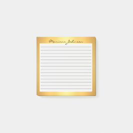 goudmetaal met achtergrondlijnen, aangepast post-it® notes