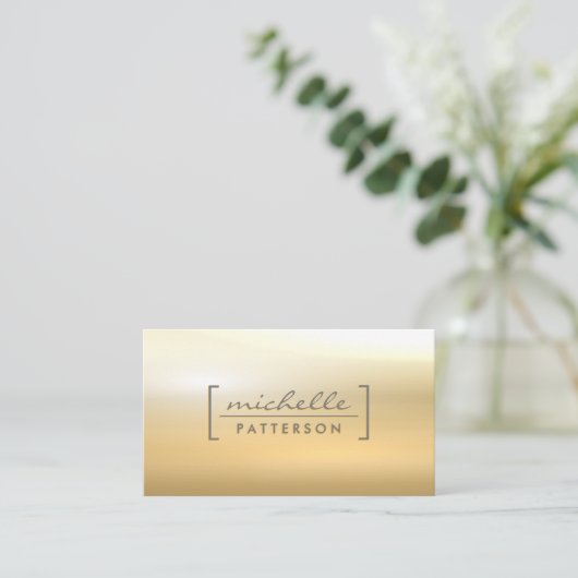 goudmetaal | metaalgloed visitekaartje (Staand voorkant)