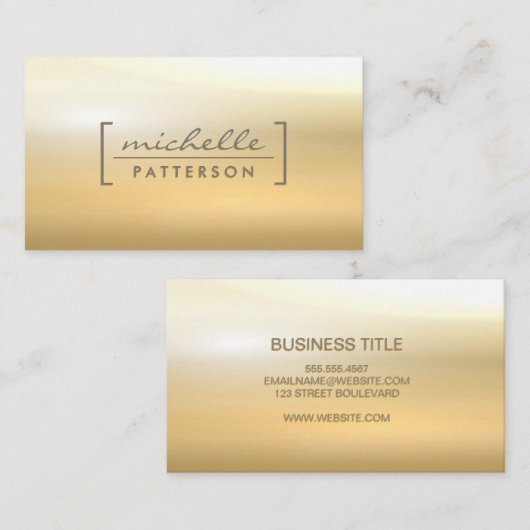 goudmetaal | metaalgloed visitekaartje (Voorkant / Achterkant)