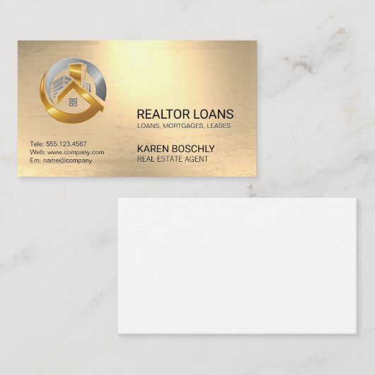 goudmetaal | woningvastgoed | Eigenschappen Visitekaartje (Voorkant / Achterkant)
