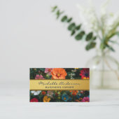 goudmetaalband | Kleurrijke bloemen Visitekaartje (Staand voorkant)