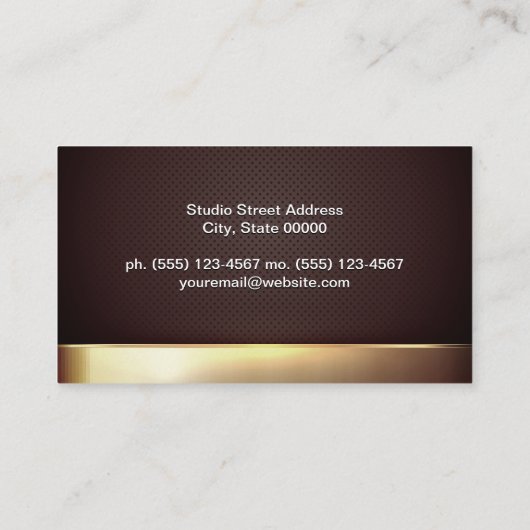 goudmetaalglans | geperforeerd gaas visitekaartje (Achterkant)