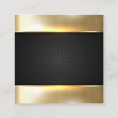 goudmetaalglans | minimalistisch | geperforeerd ga vierkante visitekaartje (Achterkant)