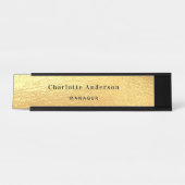 Goudmetaalnaam klassieke elegant bureau naambordje (Voorkant)