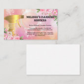 goudmetaalspray | Zeepbellen | Bloemen Visitekaartje (Voorkant / Achterkant)