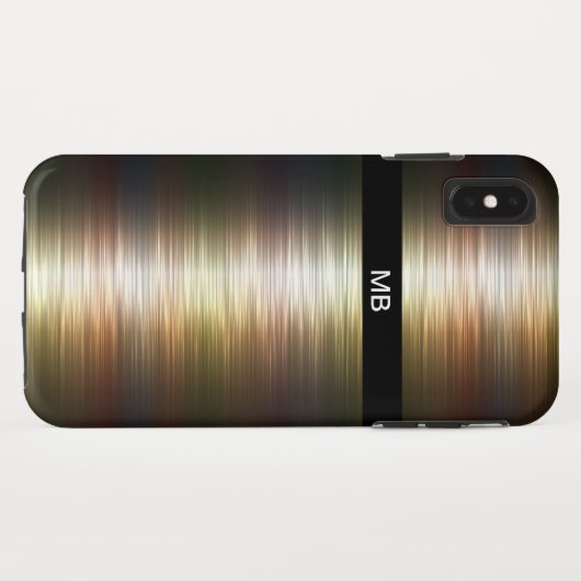 Goudmetalen monogram in kleur Case-Mate iPhone case (Achterkant (horizontaal))