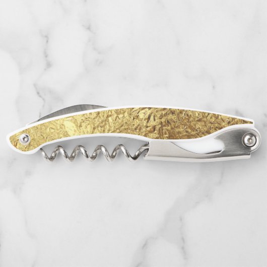 Goudmetalen schroef kurkentrekker (Achterkant)