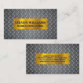 goudmetallisch | Diamond Plated Steel Patroon Visitekaartje (Voorkant / Achterkant)
