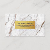 goudmetallisch Lijst | Wit Marmer Visitekaartje (Achterkant)