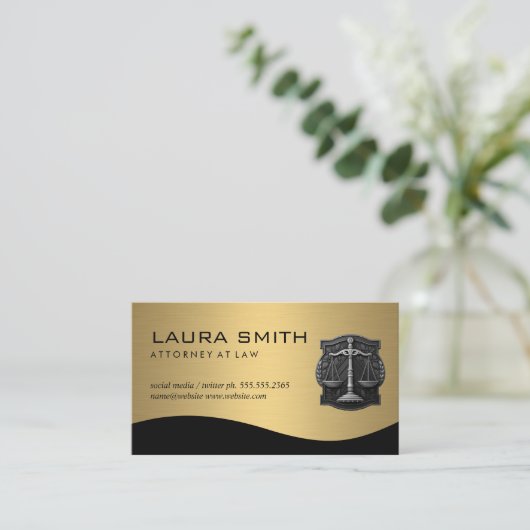 goudmetallisch | wettelijk symbool visitekaartje (Staand voorkant)