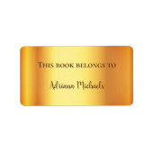 Goudmetallische naamelegante boekplaat etiket (Voorkant)