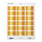 Goudmetallische naamelegante boekplaat etiket (Full Sheet)