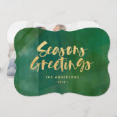 Goudmetallische smaakjes feestdagenkaart (Voorkant / Achterkant)